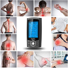 Load image into Gallery viewer, Belifu Dual Channel TENS EMS Unit 24 Modes Muscle Stimulator for Pain Relief Therapy, Electronic Pulse Massager Muscle Massager with 10 Pads, Dust-Proof Drawstring Storage Bag,Fastening Cable Ties…