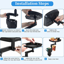 Load image into Gallery viewer, Car Cup Holder Expander Tray, 4-in-1 Detachable Upgraded Car Food Tray Table with Dual Cup Holder, Phone Holder, 360°Rotation Adjustable Base, Road Trip Essentials Car Accessories for Men and Women