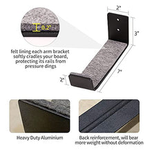 Load image into Gallery viewer, YUTIANHOME Surfboard Rack Wall Mount Storage, Felt Padding Snowboard Display Mount, Heavy Duty Aluminum Wall Racks for Shortboards/Longboards/Fish Surfboard/Funboard/SUP Board