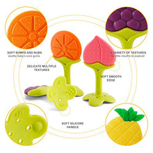 Load image into Gallery viewer, NASHRIO Baby Teething Toys 5 Pack - Silicone BPA Free Natural Organic Freezer Safe Teethers for Newborn Infant, Soft & Textured - Babies Shower Gift