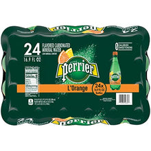 Load image into Gallery viewer, Perrier L'Orange Flavored Carbonated Mineral Water (Lemon Orange Flavor), Plastic Bottles, 16.9 Fl Oz (Pack of 24)