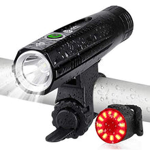 Load image into Gallery viewer, Te-Rich Ultra Bright Bike Lights Rechargeable 800 Lumens Headlight and Taillight Set, LED Bicycle Lights Front and Back, Quick Release Safety Lamp Cycling Accessories for Road/Mountain/City Bikes