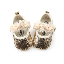 Load image into Gallery viewer, Baby Girl Moccasins Princess Sparkly Premium Lightweight Soft Sole Prewalker Toddler Shoes (M:6-12 Months, 1816-Gold)