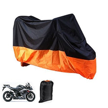 Load image into Gallery viewer, Motorcycle Cover Lance Home Motorbike Waterproof Dustproof Outdoor Cover Black&Orange for Honda Kawasaki Suzuki Yamaha Harley Davidson (XL, 245x105x125cm)
