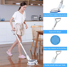 Load image into Gallery viewer, MARK LIVE Electric Spray Cordless Spin Mop Floor Cleaner Polisher Scrubber with Sprayer,LED,Adjustable Handle and Replaceable Microfiber & Reusable Mopping and Waxing Cloth