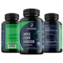 Load image into Gallery viewer, Organic Apple Cider Vinegar Gummies (60ct x 500mg) - Raw Unfiltered ACV with The Mother for Immunity, Detox, Digestion, Cleanse & Weight Loss. Vegan Alternative to ACV Capsules, Tablets & Pills