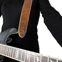 Load image into Gallery viewer, Perri’s Leathers Ltd. - Guitar Strap - Deluxe Italian Leather - Chestnut - Adjustable - For Acoustic / Bass / Electric Guitars - Made in Canada (JW-G7LE-IT68)