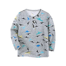 Load image into Gallery viewer, Boyoo Toddler Boys 3 Pack Long Sleeve Henley Shirt Cotton Graphic Tee Shirt for 2-7Years