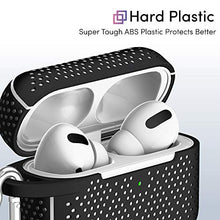 Load image into Gallery viewer, TALK WORKS AirPods Pro Case Cover with Keychain - Protective Hard Silicone Skin for AirPods Keychain Case Clip Carabiner Wireless Charging Compatible with Apple AirPod Pro Carrying Case 2019 - Black