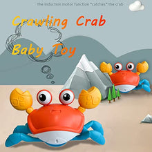 Load image into Gallery viewer, Drissair Crawling Crab Baby Toy with Music and LED Light Up for Kids, Toddler Interactive Learning Development Toy with Automatically Avoid Obstacles, Moving Toy for Boys Girls (Orange)