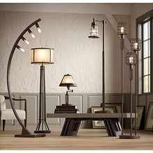 Load image into Gallery viewer, Averill Park Rustic Farmhouse Downbridge Floor Lamp Oiled Bronze Seedy Glass Shade LED Edison Bulb Dimmable for Reading - Franklin Iron Works