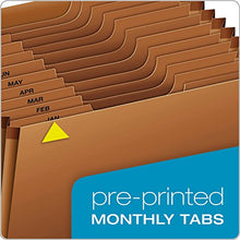 Load image into Gallery viewer, Globe-Weis PFXR217MHD /Pendaflex Heavy-Duty Expanding File, Open Top, 12 Pockets, Monthly Index, Letter Size, Brown (R217MHD)