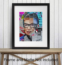 Load image into Gallery viewer, Ruth Bader Ginsburg Mural - RBG Graffiti Street Art - Unique Gift for Lawyer, Attorney, Judge, Liberal, Democrat, Feminist, Women - Cool Home Decor Wall Art Picture Print. 8x10 Unframed
