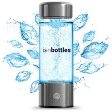 Load image into Gallery viewer, ionBottles - Rechargeable Portable Glass Hydrogen Water Generator Bottle with New PEM and SPE Technology Balanced pH Water Ionizer