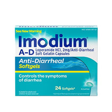 Load image into Gallery viewer, Imodium A-D Anti-Diarrheal Medicine Softgels, 2 mg Loperamide Hydrochloride, 24 ct.