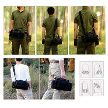 Load image into Gallery viewer, BraveHawk OUTDOORS Bike Handlebar Bag, 900D Nylon Oxford Multi-Purpose Tactical Waist Bag Water Resistant Bicycle Cycling Pack (Black)