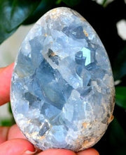 Load image into Gallery viewer, Crystal AgateLarge Celestite Crystal Egg Rare Natural Ice Sky Blue Celestine Geode Sparkling Cluster Druzy Reiki Madagascar Specimen Metaphysical Healing Mineral Quartz Stone
