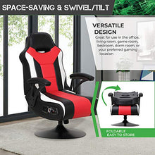 Load image into Gallery viewer, X Rocker Falcon Pedestal PC Office Gaming Chair, 32" x 25" x 42", Black/Red