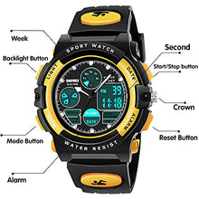 Load image into Gallery viewer, SYOKZEY Cool Toys for 6-15 Year Old Boys, Watches for Kids 8-12 Waterproof Sports Digital Watches Gifts for Teen Boys Birthday Christmas Gifts for 6-11 Year Old Girls Stocking Fillers for Kids Yellow