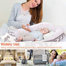 Load image into Gallery viewer, Detachable Baby Nest with Mattresses, Portable Newborn Lounger for Baby 0-24 Months, Soft, Machine Washable, Lightweight (Grey/Elephant)