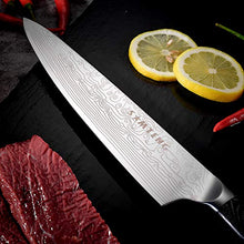 Load image into Gallery viewer, 8 inch Chef's Knife - SMTENG High Carbon German Steel Kitchen Knife - Full Tang Design Ergonomic Handle - Professional Cooking Carving Knives