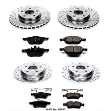 Load image into Gallery viewer, Power Stop K5977 Front and Rear Z23 Carbon Fiber Brake Pads with Drilled & Slotted Brake Rotors Kit