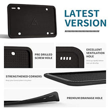 Load image into Gallery viewer, Aujen Silicone License Plate Frames Black, 2 Pack Car License Plate Covers, Universal US Car Black License Plate Holders BracketsRust-Proof, Rattle-Proof, Weather-Proof ( Black)