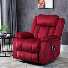 Load image into Gallery viewer, Mecor Lift Chair,Power Lift Recliner for Elderly,Fleece Massage Recliner Chair with Adjustable Headrest/Heat/Side Pockets/USB Charge Port for Living Room (Red)