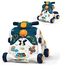 Load image into Gallery viewer, BABY JOY Sit-to-Stand Walker, 3 in 1 Baby Walker, Ride on Car, Game Panel, Kids Multifunctional Activity Center w/Lights, Music, Cute Toys, Educational Push Pull Learning Walker for Toddlers (Blue)