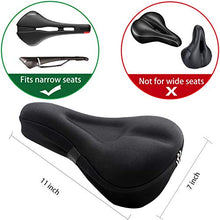 Load image into Gallery viewer, Mountain Bike Seat Cushion Cover Extra Soft Gel Bicycle Seat Cover, Soft Silicone Padded Bike Saddle Cover, Anti-Slip Bicycle Seat Cushion Spinning with Waterpoof&Dust Resistant Cover Outdoor Cycling