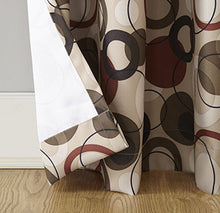Load image into Gallery viewer, No. 918 43108 Celestial Geometric Print Grommet Curtain Panel, 48" x 63", Paprika Red