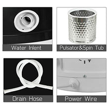 Load image into Gallery viewer, KUPPET Mini Washing Macine For Baby Clothes,Semi-Automatic Compact 6.6lbs Washing Capacity For Camping, Apartments,Dorms,And More,Black+ White