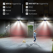 Load image into Gallery viewer, Solar Lights Outdoor, 2 Pack AmeriTop 128 LED 800LM Cordless LED Solar Motion Sensor Lights; 3 Adjustable Heads, 270°Wide Angle Illumination, IP65 Waterproof, Security LED Flood Light(Daylight)