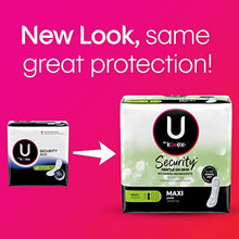 Load image into Gallery viewer, U by Kotex Security Maxi Feminine Pads, Heavy Absorbency, Unscented, 132 Count (3 Packs of 44) (Packaging May Vary)