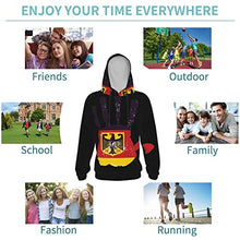 Load image into Gallery viewer, colors german flag Print Hoodies Kids 3D Print Sweatshirts Long Sleeve Pullover Hoodies with Pocket for Teen Boys and Girls Black
