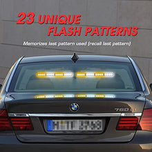 Load image into Gallery viewer, Linkitom 2 In 1 Emergency LED Traffic Advisor Strobe Light Bar, 23 Flash Patterns 32LED Interior Safety Warning Hazard Flashing Lights for Roof/Dash/Front/Rear Windshield (Amber/White)