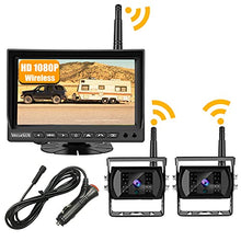 Load image into Gallery viewer, VECLESUS VMW7-2C 1080P Wireless Backup Camera Kit, 7” IPS HD Monitor & IP69K Waterproof High Speed Stable Transmission 2 Backup Cams for Trucks, RVs, Trailers, Bus, Harvester, Motorhome Large Vehicles