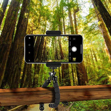 Load image into Gallery viewer, Phone Tripod, Portable and Adjustable Camera Stand Holder with Bluetooth Remote and Universal Clip for Any Smartphone, Cellphone, Phone, Android, Camera, GoPro (Black, 8")