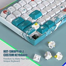 Load image into Gallery viewer, XVX M84 Wireless/Wired Mechanical Keyboard, Compact 84 Keys Hot Swappable Gaming Keyboard, N-Key Rollover RGB Backlit Custom Keyboard for Windows Mac PC Gamers(Coral Sea Theme, Gateron Yellow Switch)