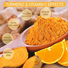 Load image into Gallery viewer, Turmeric Vitamin C Clay Facial Mask, Turmeric Mud Mask for Deep Cleansing Pores, Removing Blackheads, Dirt, Oil, Turmeric Detoxifying Mask with Soft Brush (4.25oz) (01.Mask)