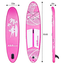 Load image into Gallery viewer, Pink Paddleboard Inflatable Paddle Board,ISUP 10'6''x32''x6'' Stand Up Paddle Board Standing Boat for Adult, Inflatable Paddle Boards for Adults 320lbs Capacity,15PSI Pressure(Pink)