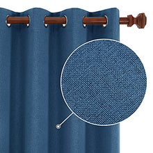 Load image into Gallery viewer, Deconovo 100% Sun Light Blocking Long Curtains, Thermal Insulated Blakcout Curtains & Drapes for Sliding Glass Door - 2 Panels, 52x95 Inch, Aegean Blue