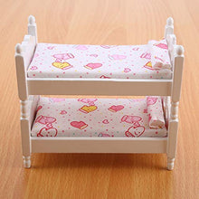 Load image into Gallery viewer, HelloCreate Doll Bunk Bed, House Mini Furniture Children Bedroom Model Bunk Bed Toys(Pink gloves)