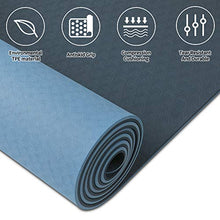 Load image into Gallery viewer, WWWW Yoga Mat Eco Friendly TPE Non Slip Yoga Mats by SGS Certified with Carrying Strap,72"x24" Extra Thick 1/4" for Yoga Pilates Fitness Exercise Mat