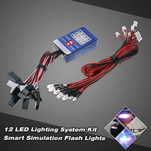 Load image into Gallery viewer, Goolsky 12 LED Lighting System Kit Steering Brake Smart Simulation Flash Lights for 1/10 Scale Models RC Car Yokomo Tamiya HSP HPI AXIAL RC4WD Traxxas