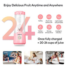 Load image into Gallery viewer, Portable Blender, Jovokich Personal Blender for Shakes and Smoothies, 14oz Juice Extractor Fruit Cup with 4000mAh USB Rechargeable Battery, Crushed Ice Maker Drink Mixer