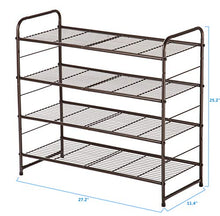 Load image into Gallery viewer, Bextsrack 4-Tier Shoe Rack, Stackable & Adjustable Wire Grid Shoe Shelf Storage Organizer for Closet Bedroom Entryway - Bronze