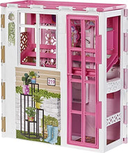 Load image into Gallery viewer, Barbie Dollhouse with 2 Levels & 4 Play Areas, Fully Furnished House with Pet Puppy & Accessories, Gift for Kids 3 Years Old and Up