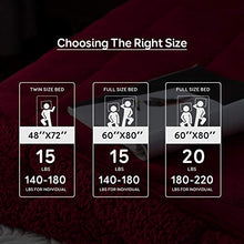 Load image into Gallery viewer, Sivio Sherpa Fleece Weighted Blanket for Adult, 15lbs Heavy Fuzzy Throw Blanket with Soft Plush Flannel, Reversible Twin-Size Super Soft Extra Warm Cozy Fluffy Blanket, 60x80 Inch Dual Sided Burgundy
