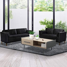 Load image into Gallery viewer, Recaceik 2 Piece Living Room Sofa Set Morden Style Couch Furniture Upholstered Sectional Loveseat for Office, Home (Black)
